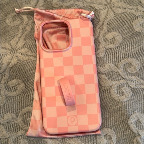 Blush Checkered iPhone 15 Pro Max Loopy Case - Picture 2 of 3